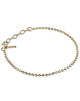S/S Gold Plated Beaded Design Moon 7.25 Inch Bracelet