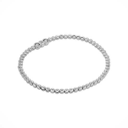 Sterling Silver Elastic Moon Bracelet 7 Inch Long, available in Rhodium Plated and Gold Plated
