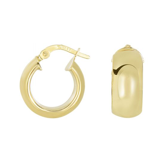14k Yellow Gold Polished Chunky Hoop Earring 10*7MM 2.7 Grams