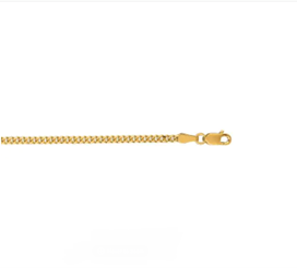 14K Yellow Gold 2.2mm Gourmette Chain with Lobster Lock 20 Inch