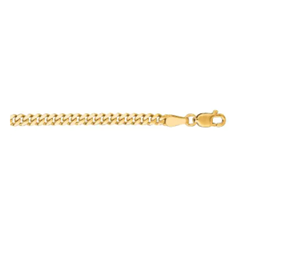 14K Yellow Gold 3.3mm Gourmette Chain with Lobster Clasp 20 Inch