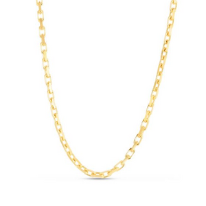 14K Yellow Gold 2.5mm French Cable Chain 22 Inch Long