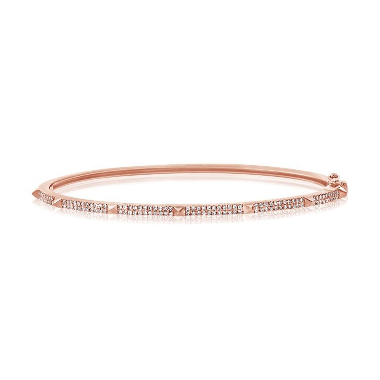 14k Gold 0.40Ct Diamond Bangle Bracelet with 128 Diamonds, available in White, Rose and Yellow Gold