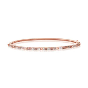 14k Gold 0.40Ct Diamond Bangle Bracelet with 128 Diamonds, available in White, Rose and Yellow Gold