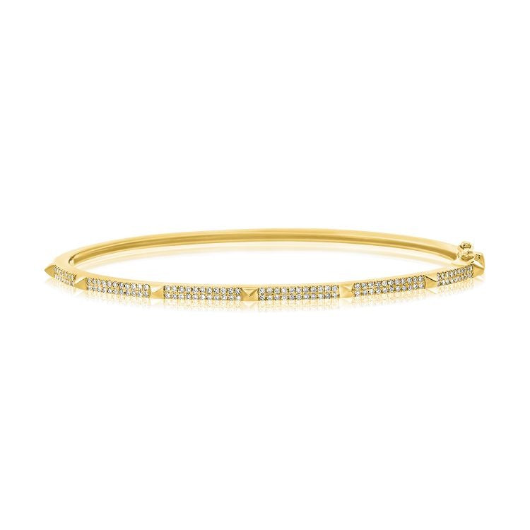 14k Gold 0.40Ct Diamond Bangle Bracelet with 128 Diamonds, available in White, Rose and Yellow Gold
