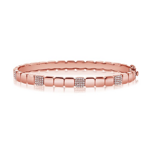 14K Gold 0.36Ct Diamond Bangle Bracelet with 122 Diamonds, available in White, Rose and Yellow Gold