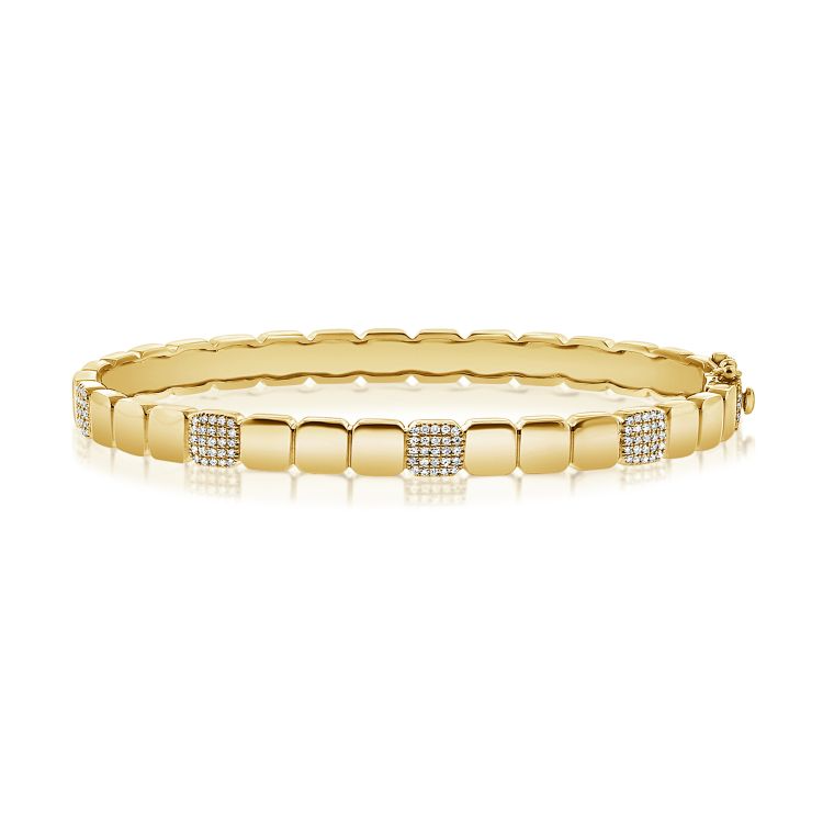 14K Gold 0.36Ct Diamond Bangle Bracelet with 122 Diamonds, available in White, Rose and Yellow Gold