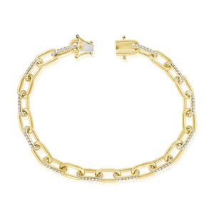 14K Gold 0.70Ct Diamond link Bracelet with 108 Diamonds, available in White, Rose and Yellow Gold