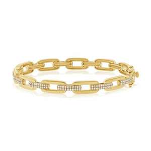 14k Gold 0.50Ct Diamond Open Link Bracelet with 50 Diamonds, available in White, Rose and Yellow Gold