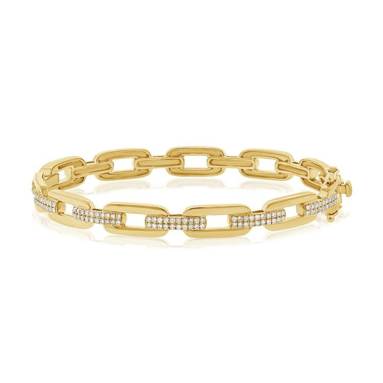 14k Gold 0.50Ct Diamond Open Link Bracelet with 50 Diamonds, available in White, Rose and Yellow Gold