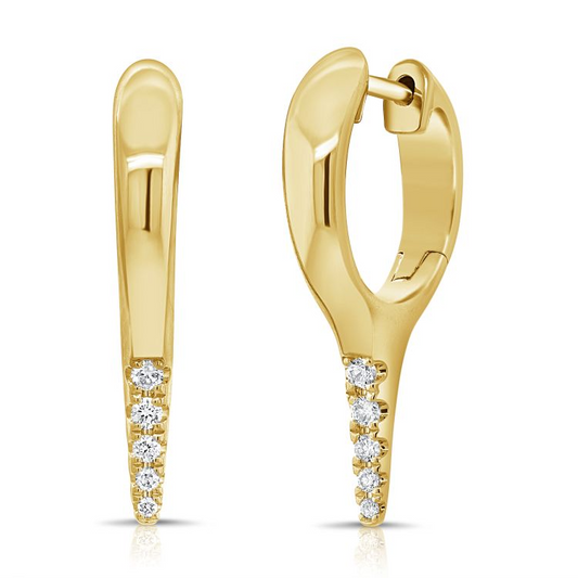 14k Yellow Gold 0.12Ct Diamond Dangle Earring with 10 Diamonds