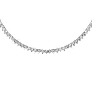 14k White Gold 11.34Cts Diamond, 3 Prongs Each, Necklace