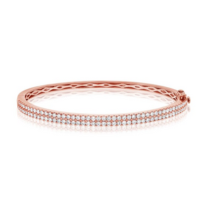 14k Gold 1.80Ct Diamond Bangle Bracelet with 92 Diamonds, available in White, Rose and Yellow Gold