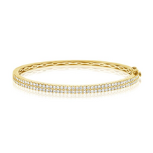 Load image into Gallery viewer, 14k Gold 1.80Ct Diamond Bangle Bracelet with 92 Diamonds, available in White, Rose and Yellow Gold
