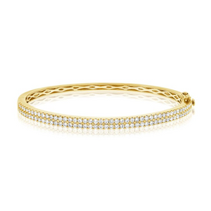 14k Gold 1.80Ct Diamond Bangle Bracelet with 92 Diamonds, available in White, Rose and Yellow Gold