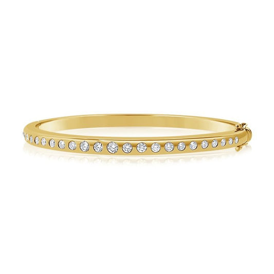 14k Gold 1.32ct Diamond Bangle Bracelet, available in White, Rose and Yellow Gold