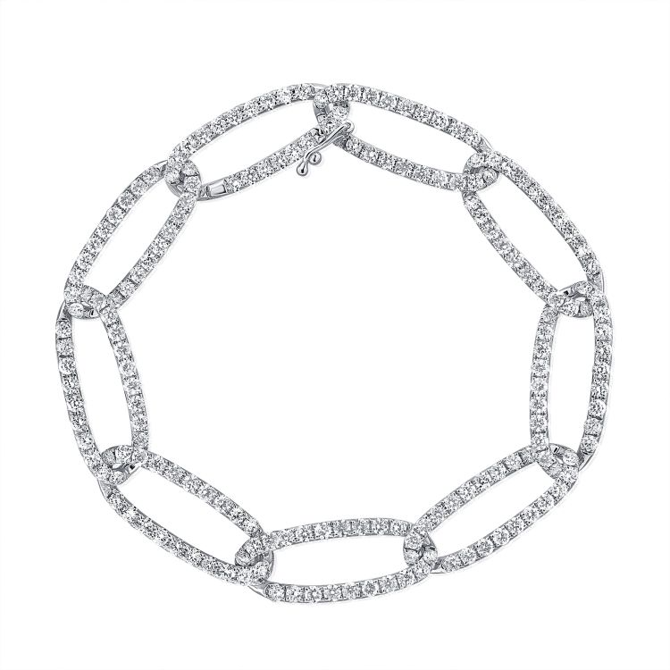 14k White Gold 5.27Ct Diamond Bracelet with (179) Diamonds