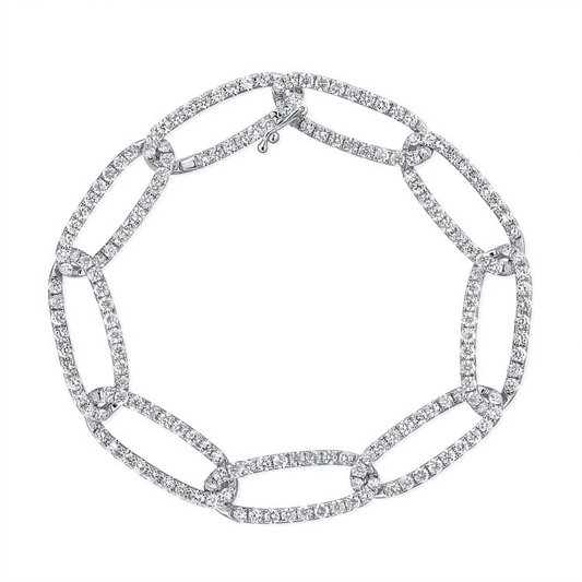 14k White Gold 5.27Ct Diamond Bracelet with (179) Diamonds