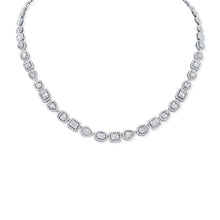 Load image into Gallery viewer, 14k White Gold 0.38Ct (83) Baguette Diamond, 2.33Ct (552) Round Diamond Necklace, available in White, Rose and Yellow Gold
