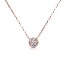 Load image into Gallery viewer, 14k Gold 0.38Ct Diamond Cluster Necklace with 31 Diamonds, available in White, Rose and Yellow Gold
