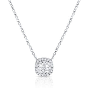 14k Gold 0.37Ct Diamond Pendant with 29 Diamonds, available in White, Rose and Yellow Gold