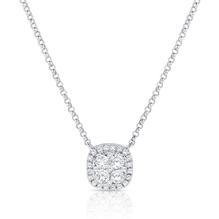 14k Gold 0.37Ct Diamond Pendant with 29 Diamonds, available in White, Rose and Yellow Gold