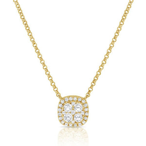 14k Gold 0.37Ct Diamond Pendant with 29 Diamonds, available in White, Rose and Yellow Gold