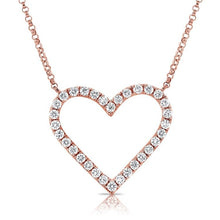 Load image into Gallery viewer, 14k Gold 0.51Ct Diamond Open Heart Necklace, available in White, Rose and Yellow Gold
