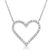 Load image into Gallery viewer, 14k Gold 0.51Ct Diamond Open Heart Necklace, available in White, Rose and Yellow Gold
