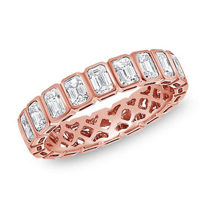 14k Gold 1.34Ct Emerald Cut Diamond Band with 9 Diamonds, available in White, Rose and Yellow Gold