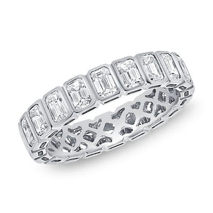 14k Gold 1.34Ct Emerald Cut Diamond Band with 9 Diamonds, available in White, Rose and Yellow Gold