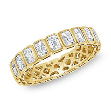 Load image into Gallery viewer, 14k Gold 1.34Ct Emerald Cut Diamond Band with 9 Diamonds, available in White, Rose and Yellow Gold
