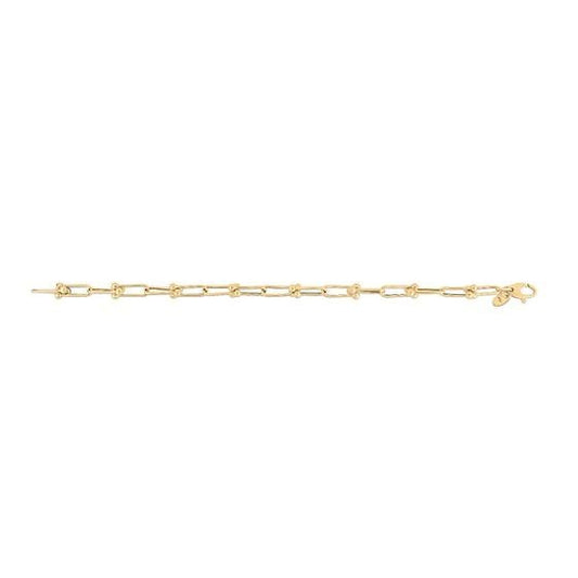 14K Yellow Gold Polished Jax Link 5.9mm Chain with Lobster Clasp.