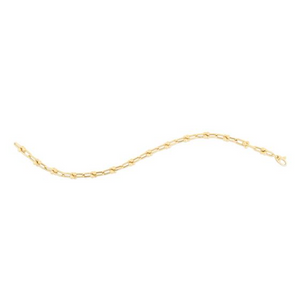 14K Yellow Gold 3mm 6.0 Grams Jax Link Bracelet with Lobster Clasp.
