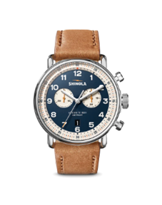 Shinola 43MM Canfield, 2 Eye Chronograph, Bourbon Brown Strap