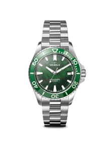 Shinola 39mm Lake Ontario Monster, Green MOP Dial , Steel Bracelet
