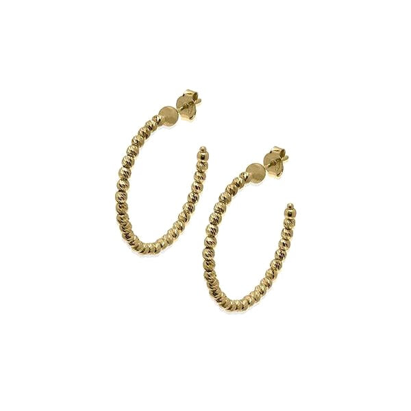 Sterling Silver 25MM Hoop Earring, available in Rhodium Plate and Gold Plate