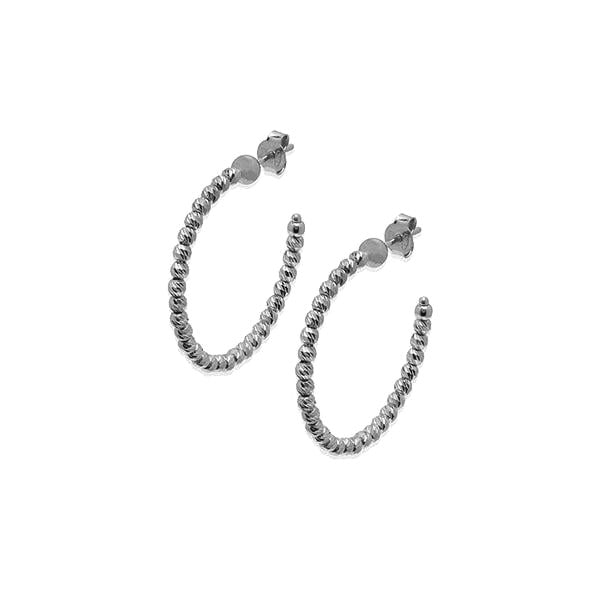 Sterling Silver 25MM Hoop Earring, available in Rhodium Plate and Gold Plate