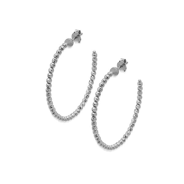 Sterling Silver 35 MM Hoop Earring, available in Rhodium Plated and Gold Plated