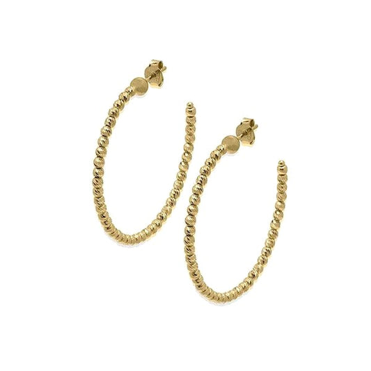 Sterling Silver 35 MM Hoop Earring, available in Rhodium Plated and Gold Plated