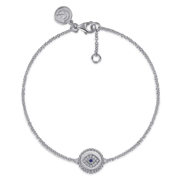 Sterling Silver Diamond And Blue Sapphire Bujukan Mystic Eyes Bracelet