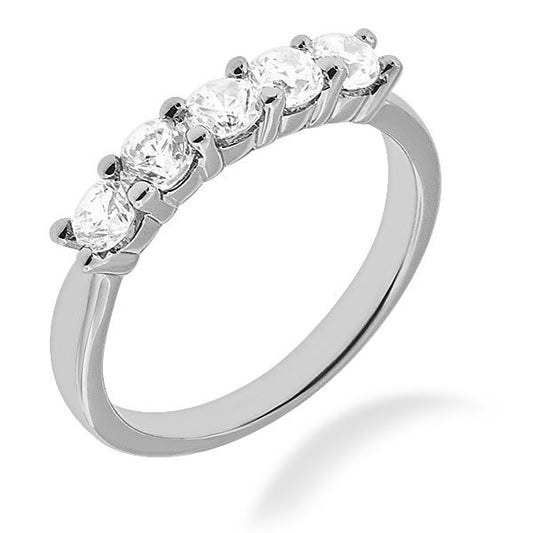 Platinum 1.50Ct F SI1 5 Diamond Band Size 6.0