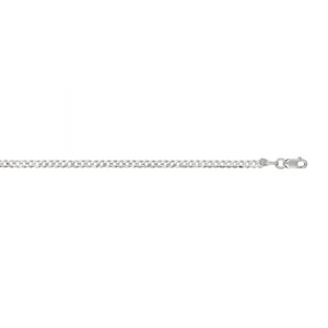 14K White Gold 2.6mm 4.5 Grams Comfort Curb Chain 20 Inch Long