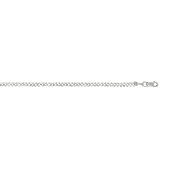 14K White Gold 2.6mm 4.5 Grams Comfort Curb Chain 20 Inch Long