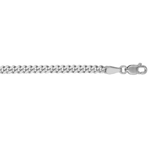 14K White Gold 2.8mm Gourmette Chain with Lobster Clasp 20 Inch Long