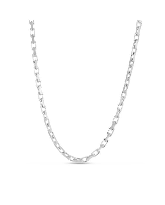 14k White Gold French Cable 2.45 MM Chain 22 Inch Long