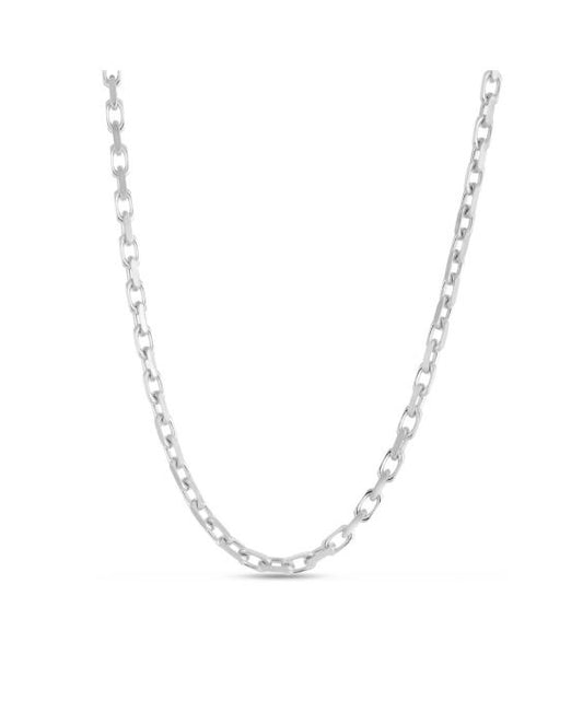 14k White Gold French Cable 2.45 MM Chain 22 Inch Long