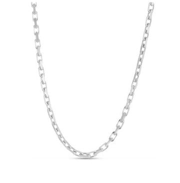14k White Gold French Cable 2.45 MM Chain 22 Inch Long