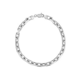 14k White Gold 19.2 Grams 8.25 Inch, French Cable Bracelet