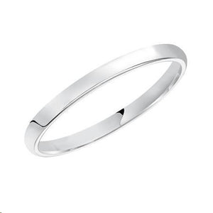 14k White Gold 2mm wide Plain Band, size 13